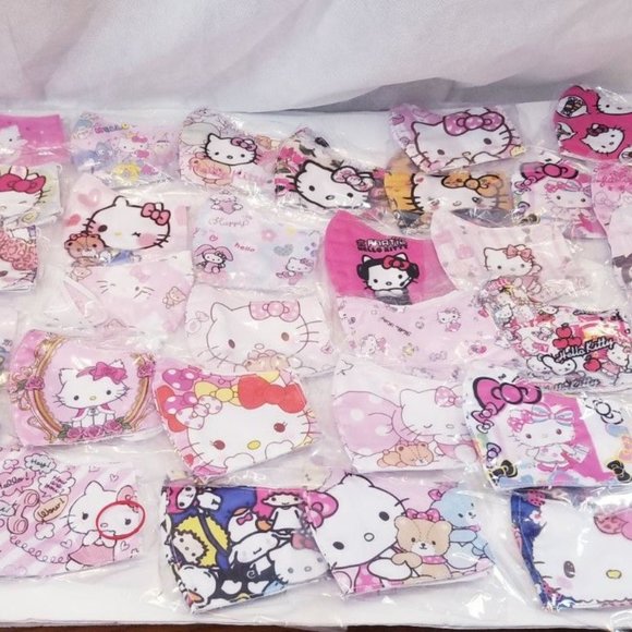 3x HANDMADE HK hello kitty sanrio FACE COVER MASK - Picture 1 of 13